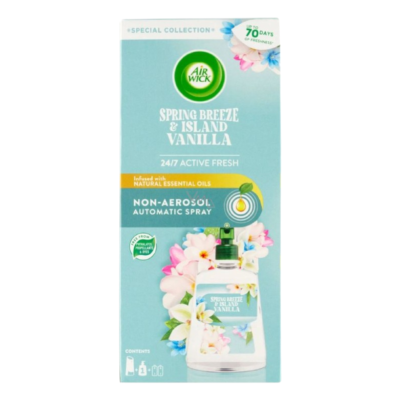 Air Wick stroj + náplň  Spring Breeze&Island Vanilla 228ml