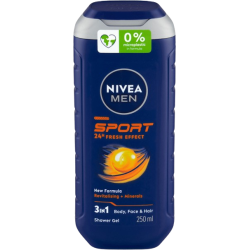 Nivea pánsky sprchový gél - Sport 24h Fresh Effect 3in1 250ml