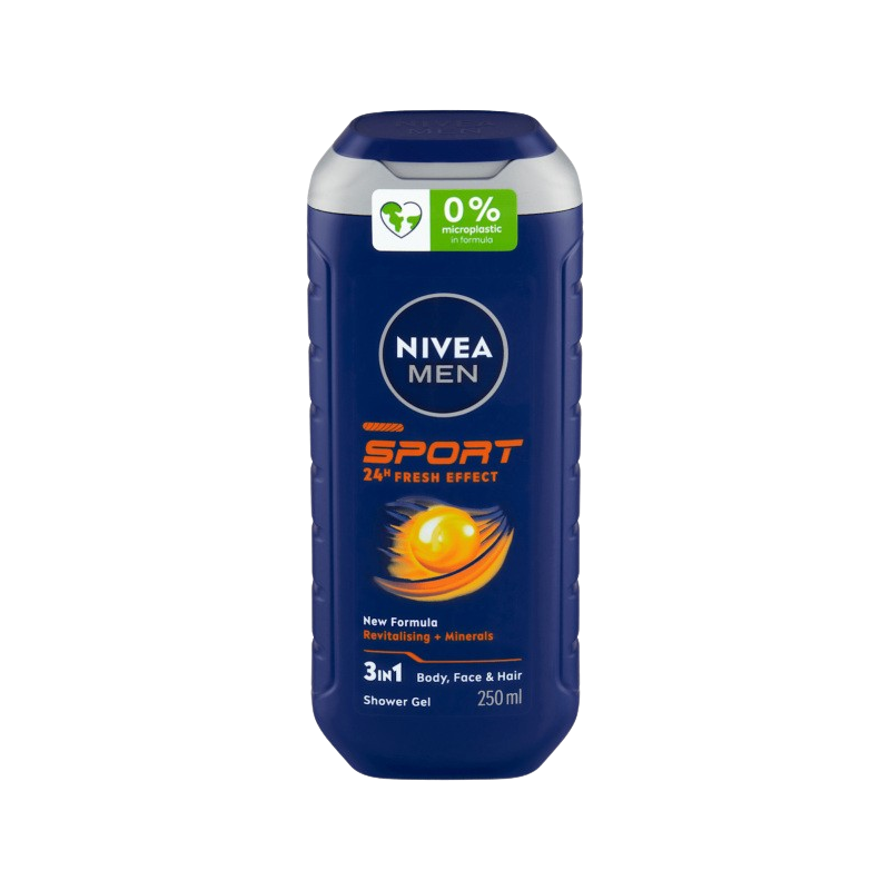 Nivea pánsky sprchový gél - Sport 24h Fresh Effect 3in1 250ml