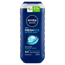 Nivea pánsky sprchový gél - FreshKick 24H Fresh Effect 3in1 250ml