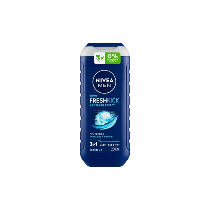 Nivea pánsky sprchový gél - FreshKick 24H Fresh Effect 3in1 250ml