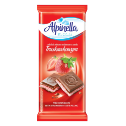 Alpinella mliečna čokoláda s jahodovou príchuťou 100g