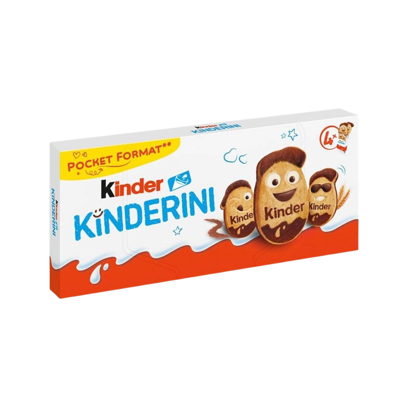 Kinder Kinderini chrumkavé sušienky s mliečnou a kakaovou dekoráciou 4 x 2 ks 100 g