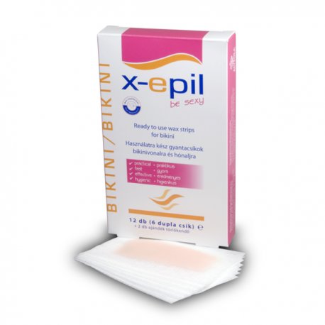 X-epil depilačné voskové pásiky na telo - Bikini  12 ks
