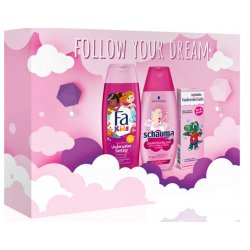  Fa Darčeková kazeta - pre dievčatá -  sprchový gél 250 ml + schauma šampon 250 ml + vadenecum zubná pasta 50 ml