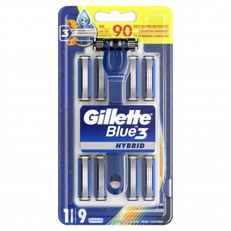 Gillette Blue 3 Hybrid Holiaci strojček s 8 náhradnými hlavicami pre mužov 
