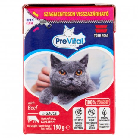 PreVital kapsička pre mačky s hovädzím mäsom 190g