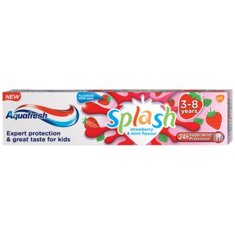 Aquafresh splash zubná pasta pre deti 3-8rok, 50ml