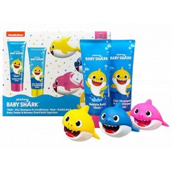Set Baby Shark 3 hračiek, šampón a kondicionér 75ml, bublinková kúpeľ 75ml