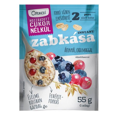 Cornexi ovsená kaša bez cukru s brusnicou a chia semienkami 55g