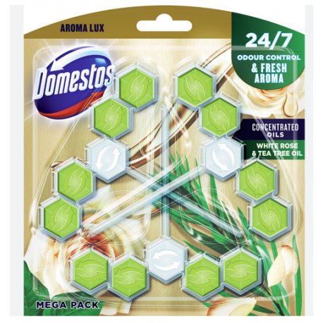 Domestos guličky Aroma Lux White Rose & Tea Tree oil 3x55g