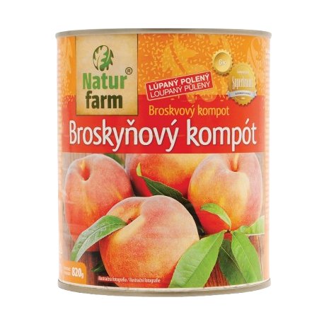 Naturfarm broskyňový kompót 820g